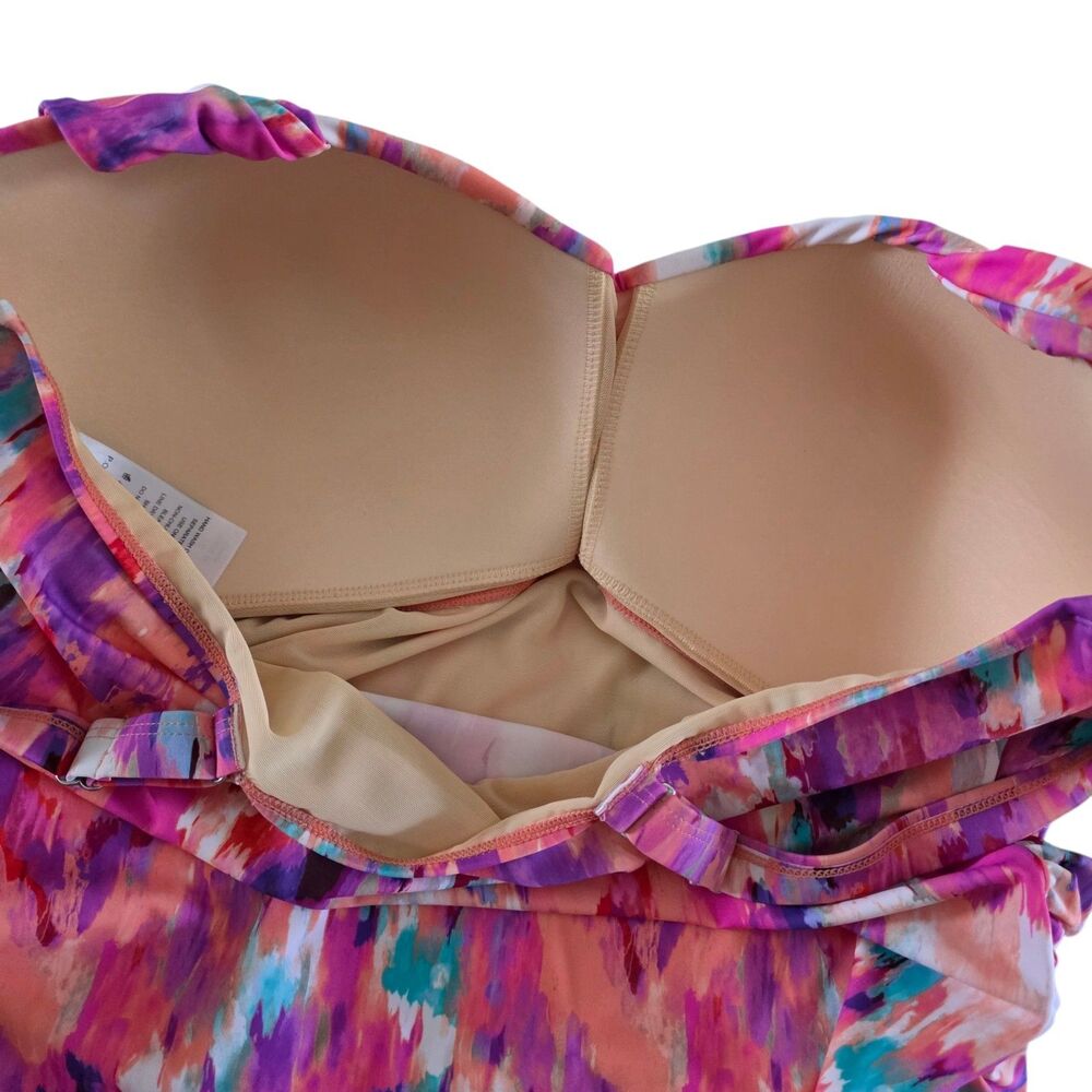 Swimsuits For All One Piece Swimsuit Abstract Pink Plus Beach Colorful 22 - Picture 7 of 12